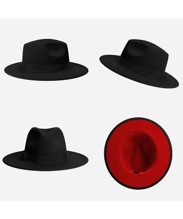 Two Tone Wide Brim Fedora Hat with Adjustable Band - Unisex Panama Style with Black Bow Detail - Buy Online on GoSupps.com