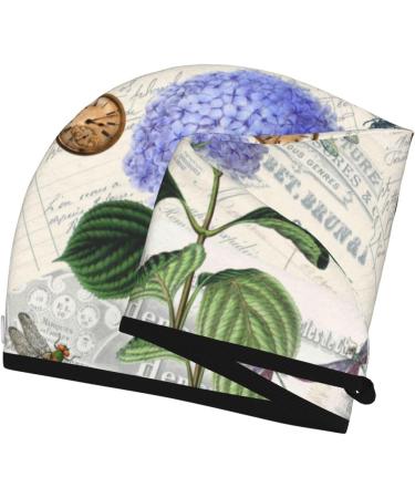 Vintage Flower Microfiber Hair Towel | Super Absorbent Quick-Dry Cap for Long Curly & Thick Hair - Soft Coral Velvet for Women - Buy Online on GoSupps.com