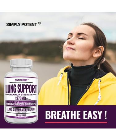 Lung Support Supplement for Cleanse & Detox - Quercetin, Bromelain, Nettle, Vitamin C, K2 & Cordyceps - 60 Capsules - Buy Online on GoSupps.com