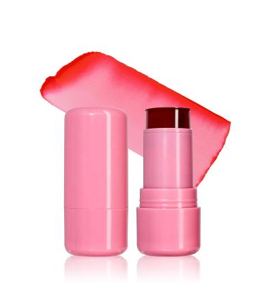 Cooling Water Milk Jelly Blush Cooling Water Jelly Tint Milk Blush Lip and Cheek Makeup Stick Sheer Lip & Cheek Tint Stain Buildable Watercolor Finish Multi-Use Milk Face Makeup 01