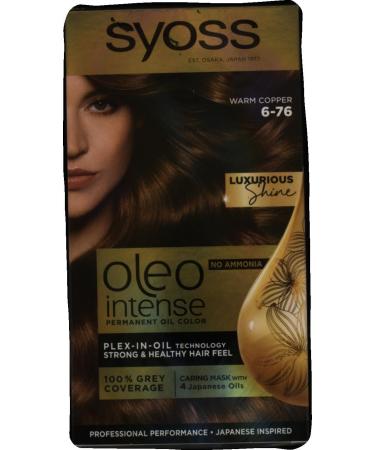 Syoss Oleo Intense Warm Copper Hair Color 6-76 (3 x 115 ml)