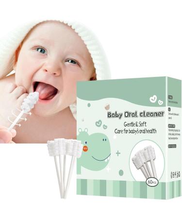 Baby oral cleaner-60/120 flexible baby mund cleaner finger toothbrush baby tongue cleaner tongue and gum shrimp oral care and cleaning for Baby Baok (2PCs/120 pieces.)