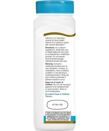 21st Century Calcium Plus D Tablets 1000 mg 90 Count Unflavored 90 Count (Pack of 1) - Buy Online on GoSupps.com