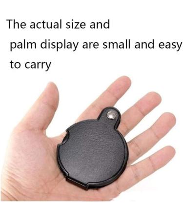 Portable Round Reading Magnifier 10X Small Foldable Leather Pocket with Black Cover Case for Shopping Better Life - Buy Online on GoSupps.com