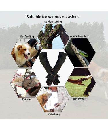 Animals Handling Gloves Anti-Bite/Scratch Thickened Protection Gauntlet for Cat Dog Ferret Wild Bird Pet Handling - Buy Online on GoSupps.com