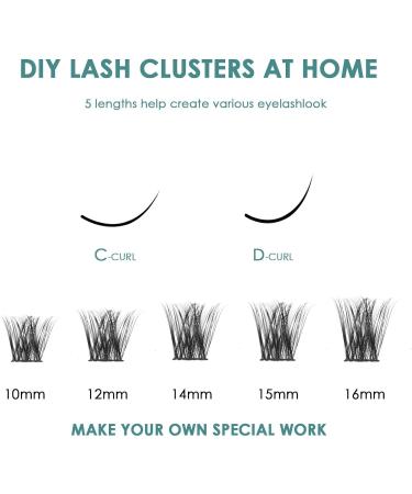 Tinure Lash Extension Kit-Individual Lashes with Bond and Seal-120 Lash Clusters DIY False Eyelashes Natural Cluster Lashes with Eyelash Glue and Lash Tweezers C D Curl 10/12/14/15/16mm (DM-01 120 C-Mix(10-16mm)Kit) 120 C-Mix(10-16mm)Kit Dm-01 - Buy Online on GoSupps.com