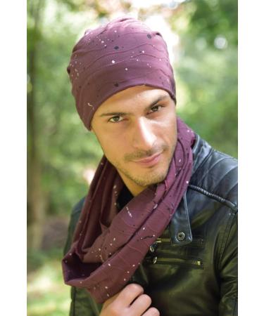 Buy styleBREAKER Bordeaux-Violet Slouch Long Beanie Hat - Unisex with Color Splashes | International Shipping Available - Buy Online on GoSupps.com