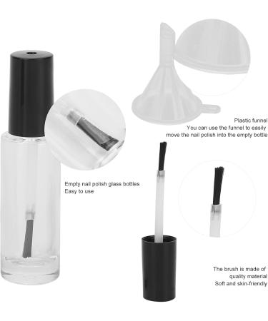 Nail Polish Bottle with Funnel Nail Polish Bottle with Brush Cap Transparent for Nail Polish for Acetone - Buy Online on GoSupps.com