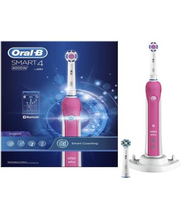 Oral-B Smart 4 4000W Electric Toothbrush - Pink | Timer & 2 3DWhite Brush Heads | Buy Internationally - Buy Online on GoSupps.com