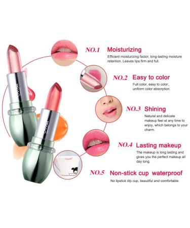 6 Colors Aloe Vera Gel Lipstick - Waterproof Moisturizing Temperature Color Changing | Buy Now for Global Shipping - Buy Online on GoSupps.com