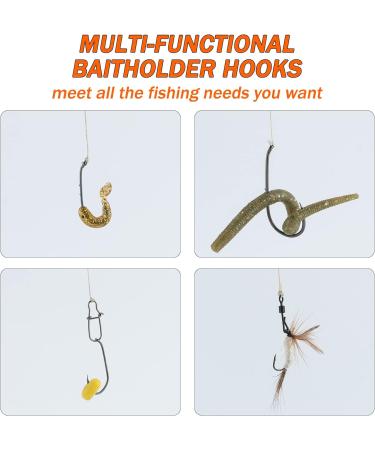 Dr.Fish 100 Pack Baitholder Fishing Hooks - High Carbon Steel Black Nickel, Down-Turned Eye, Surf Fishing Bass Crawler Harness #8-100 Pack - Buy Online on GoSupps.com