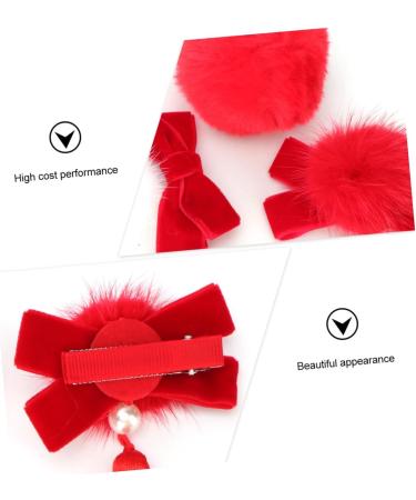 minkissy 3 Pairs new year hairpin girl hair accessories hair clip bow hair clips bowknot hair clip New Year Headdress red barrettes Stylish Hair Clips fabric - Buy Online on GoSupps.com