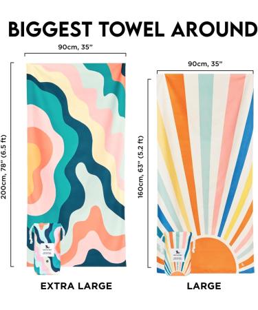 Dock & Bay Quick Drying Towel - Sports & Gym - Compact Lightweight - 100% Recycled - Stripes Go Wild - Rising Sun Large (160x90cm) - Buy Online on GoSupps.com
