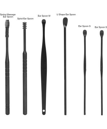 Cyrank Ear Cleaning Kit - Portable Ear Wax Removal Tool Set in Black - Buy Online on GoSupps.com