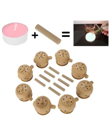 Smoke-Free Moxa Rolls & Stick Kit - 8 Self-Adhesive Moxibustion Box + 100 Moxa Sticks for Pain Relief | Ideal for Shoulders Stomach Legs Back - Buy Online on GoSupps.com