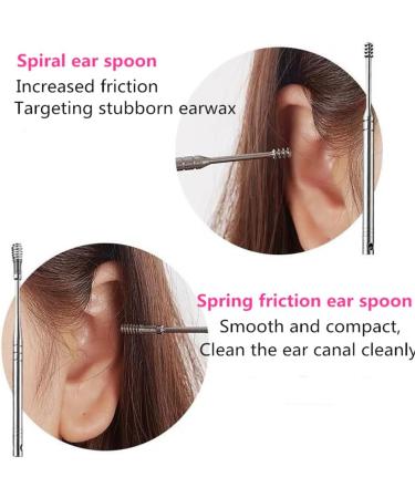 6PCS Stainless Steel Ear Spoon Set with PU Leather Case - Portable and Compact Ear Picking Tools - Buy Online on GoSupps.com