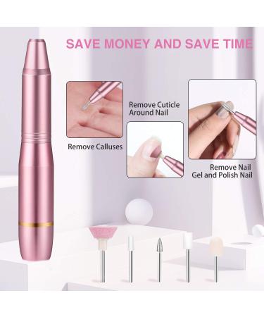 Folai Pink Electrical Nail Drill - USB Type Sand Bands for Nail Removal & Professional Manicure/Pedicure Tools for Home Salon - Buy Online on GoSupps.com