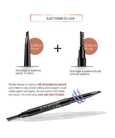 NICEFACE Dark Brown Eyebrow Pencil - Double Ended Precision & Waterproof Brow Makeup | Shop Internationally - Buy Online on GoSupps.com