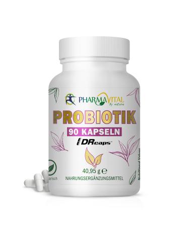 Pharmavital probiotics - 90 capsules for a healthy intestinal flora and digestion |Supports the immune system and intestinal health |High quality bacterial cultures |Natural prebiotic complex probiotics 90 capsules (1 Pack)