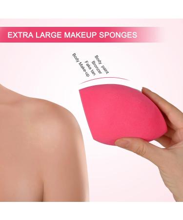 EXTRA LARGE 11CM Make Up Beauty Sponges Blender BIG for Face & BODY (1x Small 1x Large) -With 2 Sponge Holder- FASTER FLAWLESS APPLICATION for Foundation/Fake Tan/Powder/Blending/Setting/ red - Buy Online on GoSupps.com