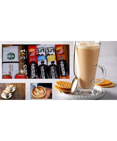 Instant Coffee Gift Box | 6 Variety Coffee Flavours | Mocha Cappuccino Latte Vanilla Caramel 3 in 1 Coffee Fantastic Letterbox gifts for Coffee Lovers| Biscuits Wafers | All Occasion| Birthday - Buy Online on GoSupps.com