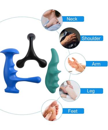 3-Piece Deep Tissue Massage Tool Set | Trigger Point Therapy for Back Neck Arms & Legs | Comfortable Thumb Protection - Buy Online on GoSupps.com