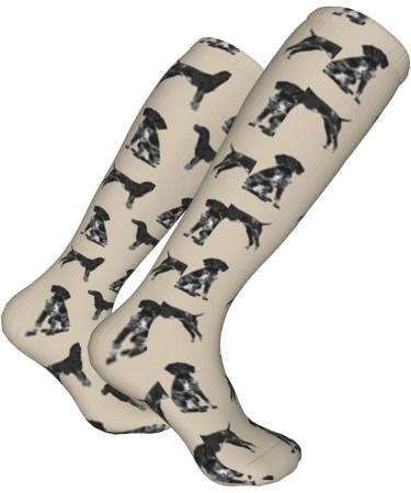 Black White Shorthaired Pointer Compression Socks for Men & Women | 15-20 mmHg Circulation Support for Running & Cycling - Buy Online on GoSupps.com