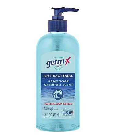 Germ-X Antibacterial Liquid Hand Soap Waterfall Scent 16 oz (Pack of 4) - pH Balanced, Dermatologist Tested - Clear Hand Wash for Kitchen or Bathroom - Back to School Supplies - Buy Online on GoSupps.com