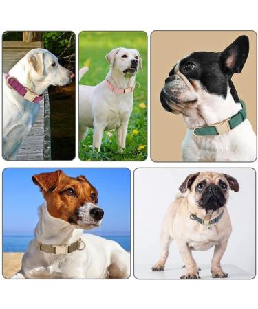 YUDOTE Ultra-Soft Dog Collar for Medium Dogs Natural Cotton Cord Sensitive Skin Friendly Blue-Grey M (1 Pack) | International Shipping Available - Buy Online on GoSupps.com