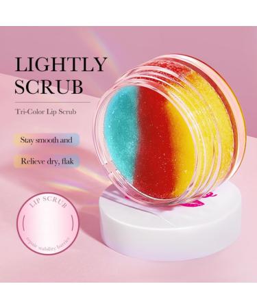 Tri-Color Lip Scrub Exfoliator 20g - Stay Smooth & Repair Cuticle Lock in Moisture Gentle Lip Exfoliator Scrub for Soft Lips Hydrating and Nourishing Perfect for Dry and Flaky Lips - Buy Online on GoSupps.com