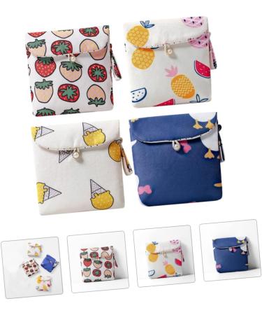Healvian 4 Pieces Sanitary Napkin Pack with Canvas Holder - Menstrual Pad Wallet and Wet Bag Set - Buy Online on GoSupps.com