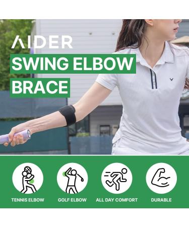 Aider Elbow Support for Tennis & Golf | Anatomical Forearm Brace for Lateral & Medial Epicondylitis - International Shipping - Buy Online on GoSupps.com