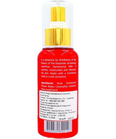 Rose Water Marista Hydrosol Spray Pure Natural Refreshing Moisturising Facial Toner 3600 Roses in a Bottle for Face Body Hair 120ml - Buy Online on GoSupps.com