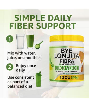 Fibra Natural-Dietary Supplement 12 oz Plant-Based Fiber Blend w/Ginger Green Tea Spinach Moringa Nopal Pineapple & Maca Digestive & Gut Wellness Support Vegan Non-GMO By BexpertsUSA Panza. - Buy Online on GoSupps.com