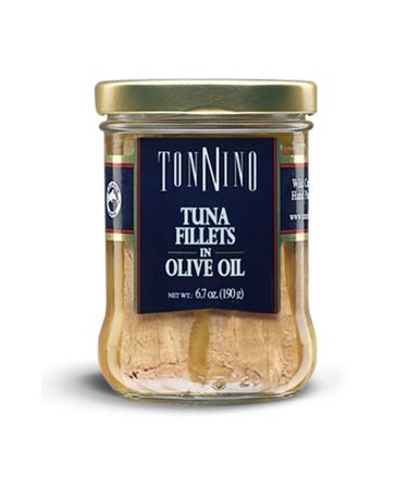 Tonnino Tuna Fillets Low Calorie and Gluten Free Yellowfin Jarred Premium Tuna in Olive Oil 6.7 oz (Pack of 1)