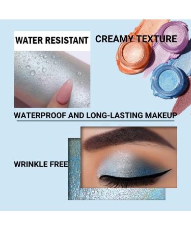 Oulac Blue Cream Eyeshadow - Waterproof, Long Lasting & Highly Pigmented Eye Shadow | Moisturizing Smooth Formula for Women | Multi-Use Highlighter, Shimmer Glitter Eye Makeup | 0.42 oz Large Capacity (02) | No Burden - Buy Online on GoSupps.com