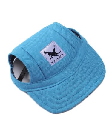 Bbeart pet hat leisure visier pet hat baseball sun hat sports cap with ear holes and chin straps for small dogs medium-sized dogs large dogs (m blue) m blue