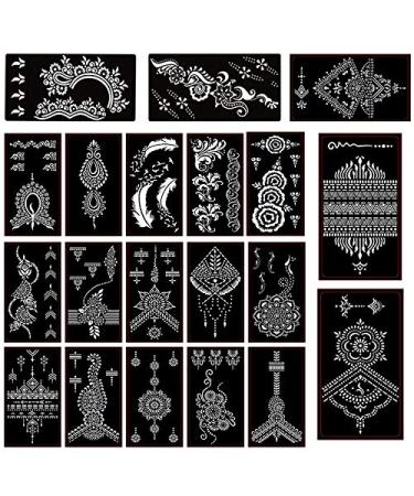 Henna Tattoo Stencil Kit - 40 Self-Adhesive Sheets for Indian Arabian Body Art - Buy Online on GoSupps.com