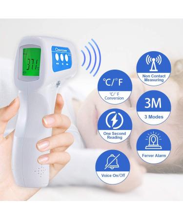 Berrcom Forehead Thermometer - Non Contact Infrared Digital 3-in-1 Baby, Children, and Adult Thermometer with Instant Reading and Fever Alarm - Buy Online on GoSupps.com