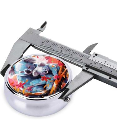 Two Cute Koalas Portable Metal Pill Box | Mini 3-Compartment Pill Organizer for Travel | Must-Have Travel Accessory - Buy Online on GoSupps.com