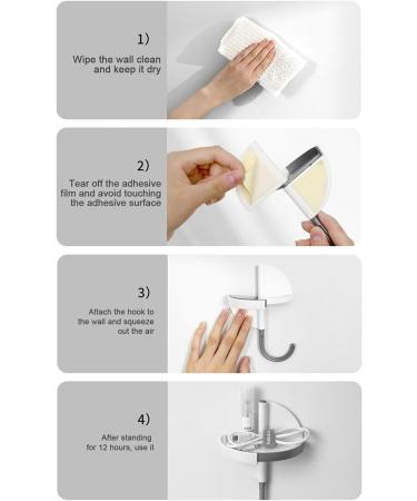 EACTEL Adhesive Wall Hooks 270 Rotatable Wall Hooks Towel Sticky Hook Holder Multifunctional Stick On Hanger Hooks No-Drill Hook for Kitchen and Bathroom 1 Pack - Buy Online on GoSupps.com