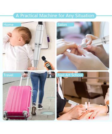 Professional Electric Nail Drill 20000 RPM Efile Kit | Manicure Grinder Tools for Acrylic Nails | Includes Nail Drill Bits Set and Sanding Bands | White - Buy Online on GoSupps.com