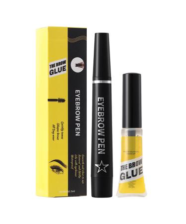 Dubbulon Eyebrow pencil eyebrow pencils for women long-lasting waterproof eyebrow pencil | 4-prong liquid eyebrow pencil with eyebrow gel natural-looking eyebrow pencils for