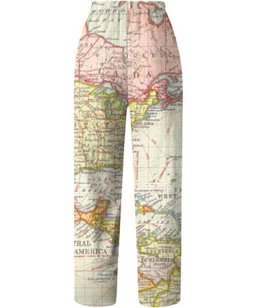 Green Floral Print Wide Leg Capri Pants - Women's Summer Elastic Waist Crop - Plus Size Large - Buy Online on GoSupps.com