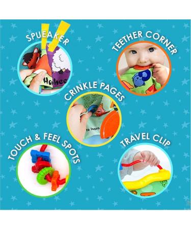 Baby Touch and Feel Cloth Book with Teether Toy - Sensory Activity for Infants - Buy Online on GoSupps.com