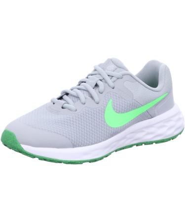 Nike Revolution 6 Nn (Gs) Unisex Gymnastics Shoe - 36 EU Lt Smoke Grey/Green Strike - International Shipping Available - Buy Online on GoSupps.com
