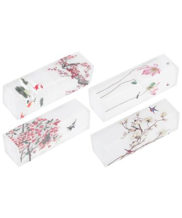 FOMIYES 4 piece Tube Lip Gloss Magic Wand Jar Lipstick container for household containers for lip balm LipGloss holder empty 3D white plastic ABS antique