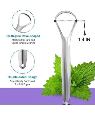DHliIQQ Stainless Steel Tongue Scraper | Eco-Friendly Reusable Metal Cleaner for Fresh Breath - International Shipping - Buy Online on GoSupps.com