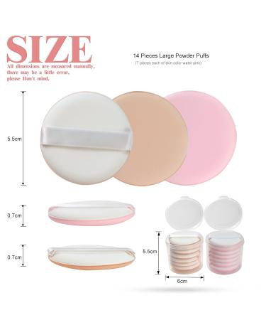 GZHAIMAI 14-Piece Powder Puff Set - Round Makeup Sponges for BB Cream Liquid Foundation & Loose Powder | Professional Makeup Tools - Buy Online on GoSupps.com