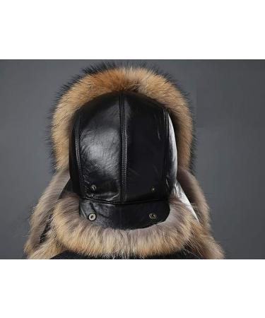 XUYUZUAU Men's Genuine Leather Russian Ushanka Hat with Fox Fur - Winter Natural Brown - Buy Online on GoSupps.com